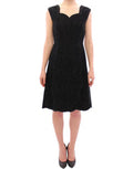 Women's Black Floral Lace Sicily Runway Dress Cotton