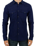 Men's Blue Checkered Cotton Shirt
