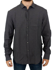 Men's Gray Linen Casual Shirt