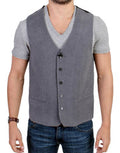 Men's Gray Cotton Blend Casual Vest Clothing