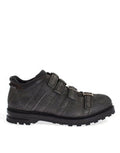 Men's Gray Leather Ankle Strap Shoes Boots Antilope Skin