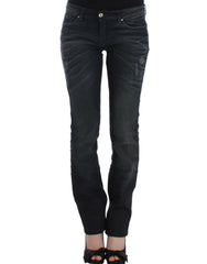 Women's Blue Skinnny Leg Jeans Cotton Clothing