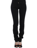 Women's Black Straight Leg Jeans Cotton Clothing