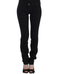 Women's Black Straight Leg Jeans Cotton Clothing