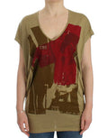 Women's Green Print Shortsleeve T-Shirt Rayon