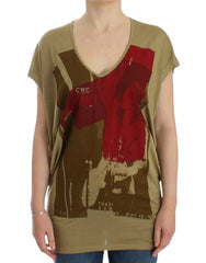 Women's Green Print Shortsleeve T-Shirt Rayon