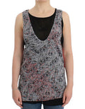 Women's Black Sleeveless Top Polyester