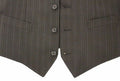 Men's Black Striped Stretch Dress Vest Gilet Wool