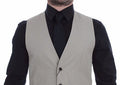 Men's Beige Silk Blend Dress Formal Vest Gilet Cotton