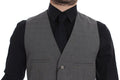 Men's Gray Cotton Slim Fit Button Front Dress Vest