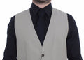 Men's Beige Cotton Silk Blend Dress Vest Blazer Material