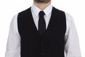 Men's Silk-Lined Cotton Dress Vest Black Vests