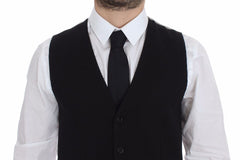 Men's Silk-Lined Cotton Dress Vest Black Vests