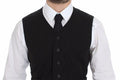 Men's Black Flax Cotton Dress Vest Blazer