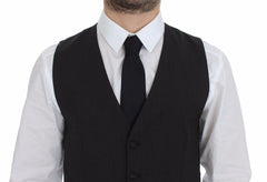 Men's Gray Wool Stretch Dress Vest Blazer Polyester