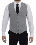 Men's Gray Cotton Stretch Dress Vest Blazer