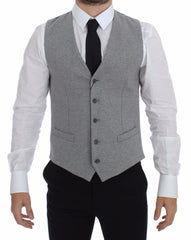 Men's Gray Cotton Stretch Dress Vest Blazer