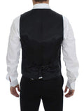 Men's Black Striped Wool Single Breasted Vest Clothing