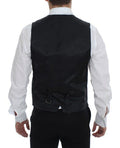 Men's Gray Striped Wool Single Breasted Vest Clothing