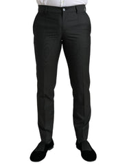 Men's Dark Gray Stretch Slim Formal Pants
