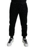 Men's Leopard-Pattern Cotton Jogger Black