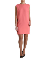 Women's Pink Virgin Wool Sleeveless Mini Dress