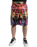 Multicolor Luminarie Print Men Bermuda Shorts Polyester