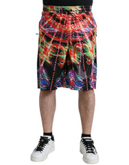 Multicolor Luminarie Print Men Bermuda Shorts Polyester