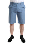 Sky Blue Cotton Folded Hem Men Bermuda Shorts Light