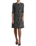 Women's Black Chevron Polyester Shift Mini Dress