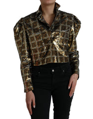 Women's Multicolor Polyester Sequined Cropped Jacket Clothing