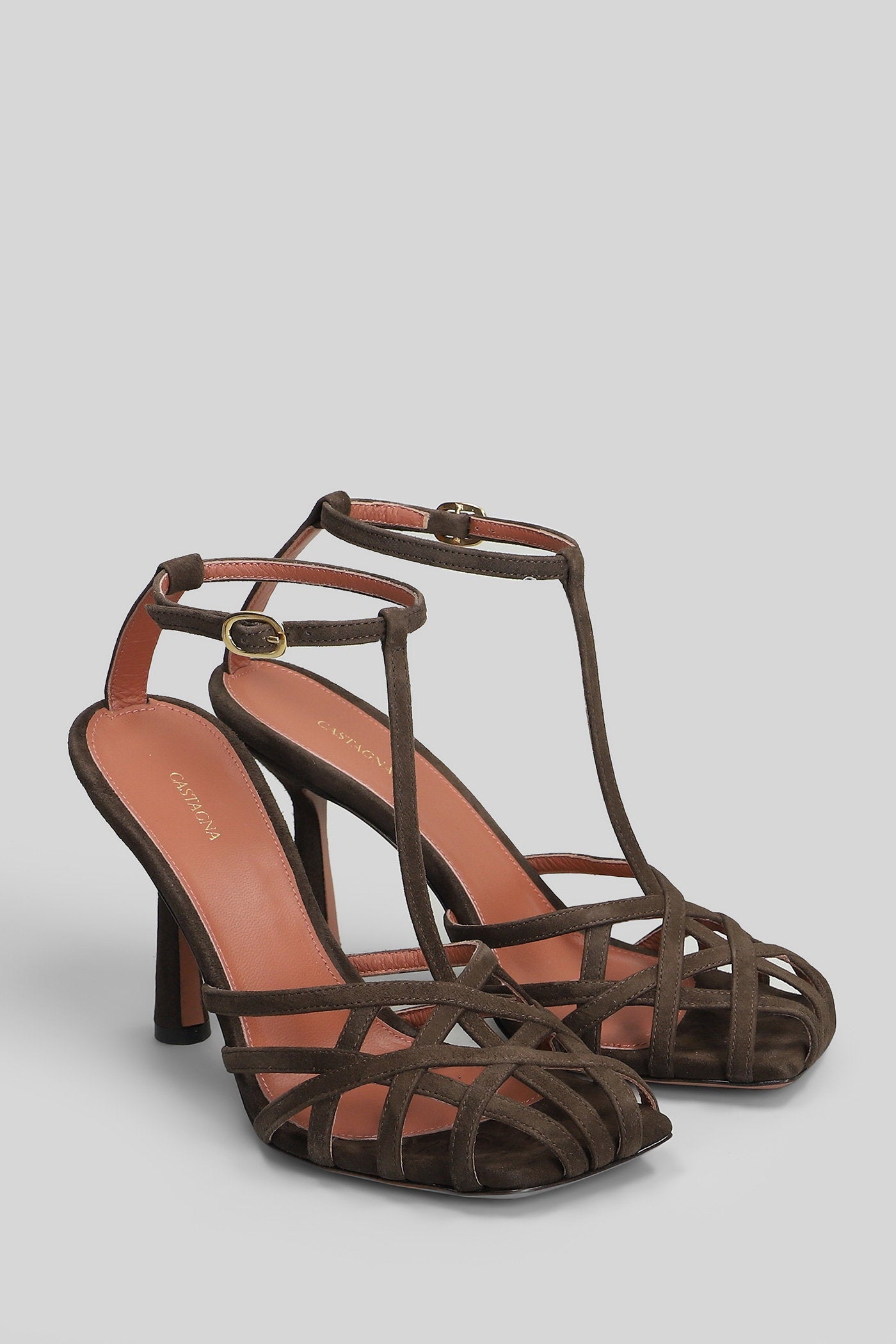 Lidia Sandals in dark brown suede Scarpe