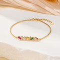 Personalizada 2-7 Rectangular Birthstones Zigzag pulsera con circón Dainty Joyería Cumpleaños Día de la Madre de regalo para las mujeres