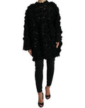 Women's Sequin-Embellished Nylon Sweater Black