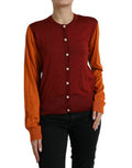 Women's Multicolor Cardigan Block Silk Crewneck Sweater Clothing