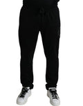 Men's Black Dg Logo Skinny Jogger Sweatpants Pants Cotton