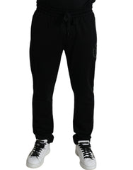 Men's Black Dg Logo Skinny Jogger Sweatpants Pants Cotton