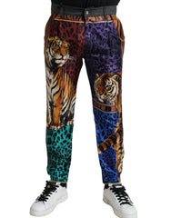 Men's Multicolor Tiger Cotton Loose Denim Jeans Silk Elastane Clothing