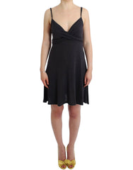 Women's Gray Knitted A-Line Dress Viscose
