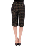 Women's Black Fabric Shorts Pants