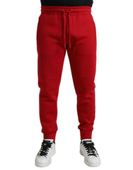 Men's Cotton-Nylon Blend Joggers Red