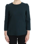 Women's Green 3-4 Sleeve Wool Blouse