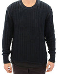 Men's Blue Runway Netz Pullover Netted Sweater Clothing