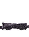 Men's Gray Black Wool Bow Tie Silk