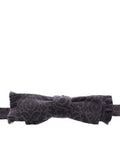 Men's Gray Black Wool Silk Bow Tie