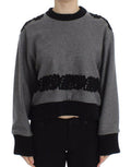 Women's Gray Black Lace Wool Cashmere Sweater Cotton Clothing