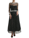 Women's Crystal-Embellished Nylon Dress Black