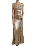 Women's Crystal-Embellished Silk Gown Gold Real