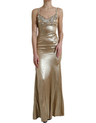 Women's Crystal-Embellished Silk Gown Gold Real