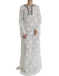 Women's White Lace Crystal Embellished Shift Dress Cotton Nylon Viscose